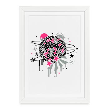 disco_ball - Affiche encadrée (27 × 37 cm) - blanc - Devant