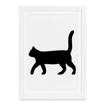 black cat - Framed poster (27 × 37 cm) - white - Front