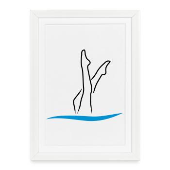 Nage synchrone - Affiche encadrée (27 × 37 cm) - blanc - Devant