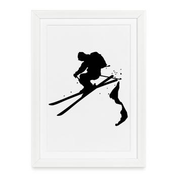 ski_freerider - Affiche encadrée (27 × 37 cm) - blanc - Devant