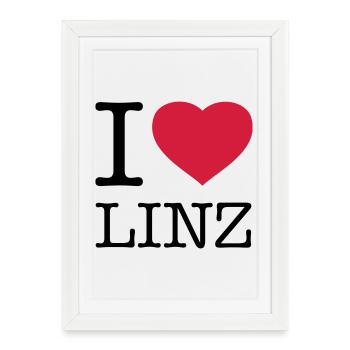 I LOVE LINZ Austria Österreich - Framed poster (27 × 37 cm) - white - Front