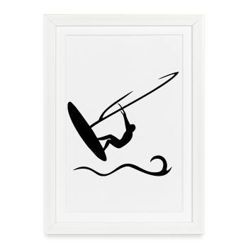 windsurfing - Framed poster (27 × 37 cm) - white - Front