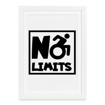 No limits for this wheelchair user, role # - Framed poster (27 × 37 cm) - white - Front