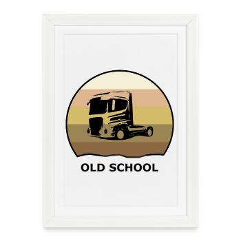 Old school truck driver - Framed poster (27 × 37 cm) - white - Front