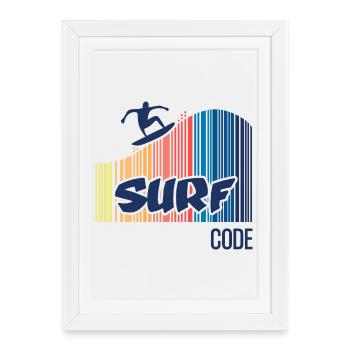 Surf Code - Framed poster (27 × 37 cm) - white - Front
