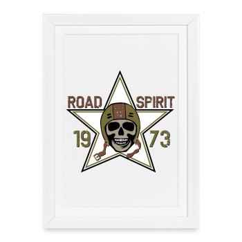 Street Spirit Skull Star 1973 - Framed poster (27 × 37 cm) - white - Front