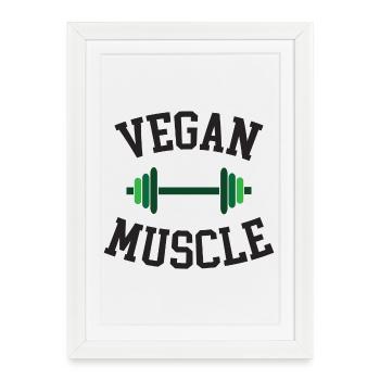 Muscle végétalien - Affiche encadrée (27 × 37 cm) - blanc - Devant