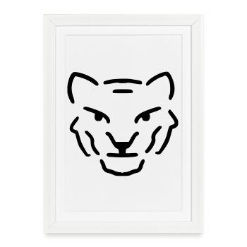 Tigre - Affiche encadrée (27 × 37 cm) - blanc - Devant