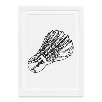 Badminton Federball - Affiche encadrée (27 × 37 cm) - blanc - Devant