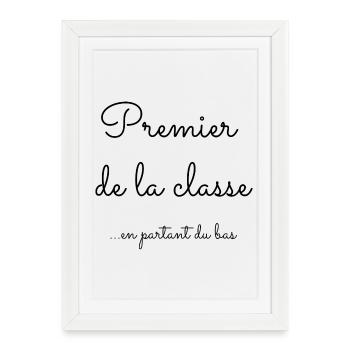 Premier en partant du bas - Affiche encadrée (27 × 37 cm) - blanc - Devant