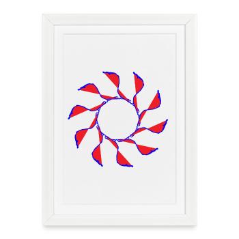 Pinwheel, Flower, Random Pattern Gyroscopic - Framed poster (27 × 37 cm) - white - Front