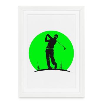 golf, golfing, golf vintage - Affiche encadrée (27 × 37 cm) - blanc - Devant