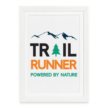 Trail Runner - Powered by Nature - Framed poster (27 × 37 cm) - white - Front
