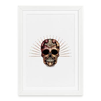 Crâne décoratif élégant - Affiche encadrée (27 × 37 cm) - blanc - Devant