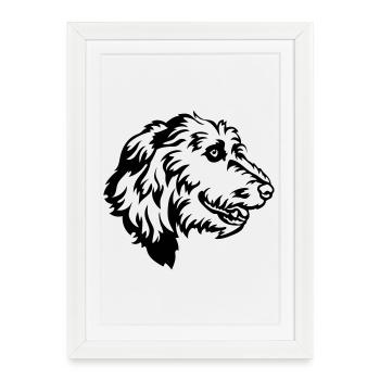 Irish Wolfhound Head - Framed poster (27 × 37 cm) - white - Front