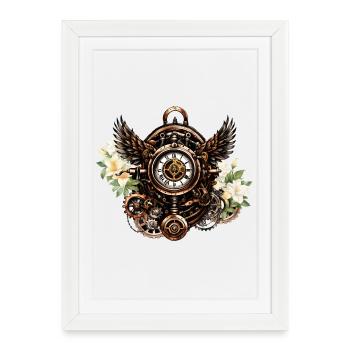 L’élégance de la magie florale steampunk - Affiche encadrée (27 × 37 cm) - blanc - Devant