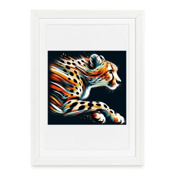 Guépard - Affiche encadrée (27 × 37 cm) - blanc - Devant