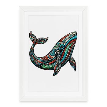 Baleine - Affiche encadrée (27 × 37 cm) - blanc - Devant