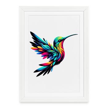 Colibri - Affiche encadrée (27 × 37 cm) - blanc - Devant