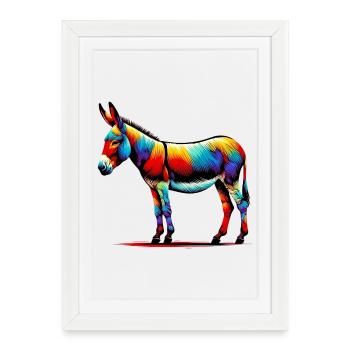 Donkey, Pacifier, Mule - Framed poster (27 × 37 cm) - white - Front