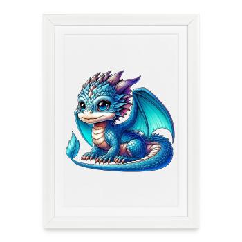 Dragon - Framed poster (27 × 37 cm) - white - Front