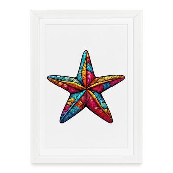 Étoile de mer - Affiche encadrée (27 × 37 cm) - blanc - Devant