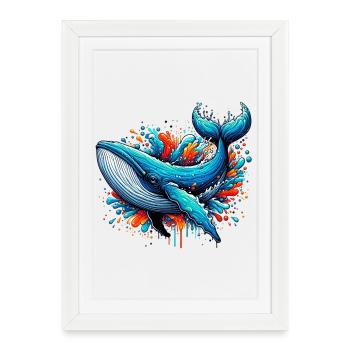 Baleine - Affiche encadrée (27 × 37 cm) - blanc - Devant