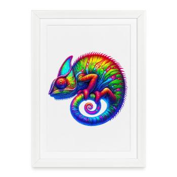 Chameleon - Framed poster (27 × 37 cm) - white - Front