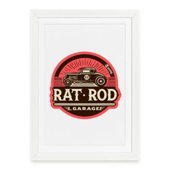 Ratsking Ratlook Shirt – Rustic Custom Style - Framed poster (27 × 37 cm) - white - Front