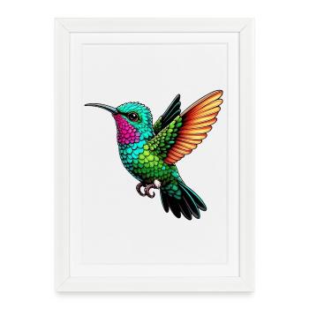 Colibri - Affiche encadrée (27 × 37 cm) - blanc - Devant