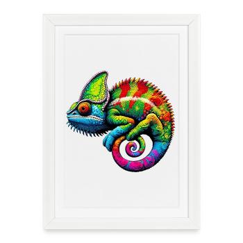 Chameleon - Framed poster (27 × 37 cm) - white - Front