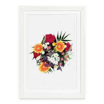 BOUQUET - Affiche encadrée (27 × 37 cm) - blanc - Devant