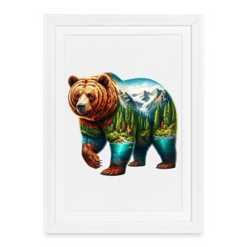 Bear - Framed poster (27 × 37 cm) - white - Front