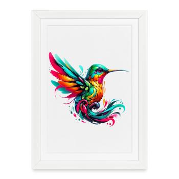 Hummingbird - Framed poster (27 × 37 cm) - white - Front