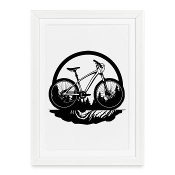 Croquis du cycliste - Affiche encadrée (27 × 37 cm) - blanc - Devant