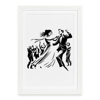 Couple de mariés - Affiche encadrée (27 × 37 cm) - blanc - Devant