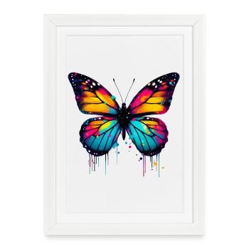 Papillon - Affiche encadrée (27 × 37 cm) - blanc - Devant