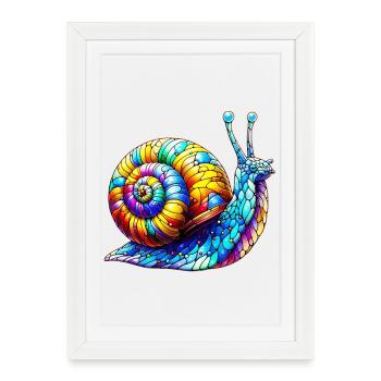 Snail - Framed poster (27 × 37 cm) - white - Front