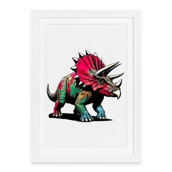 Dinosaure - Affiche encadrée (27 × 37 cm) - blanc - Devant