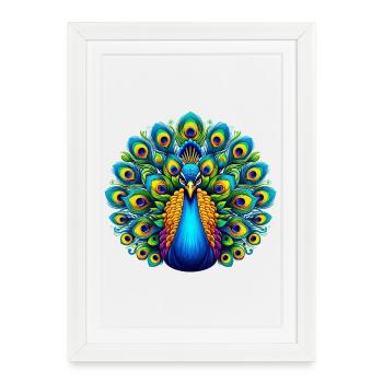 Peacock - Framed poster (27 × 37 cm) - white - Front