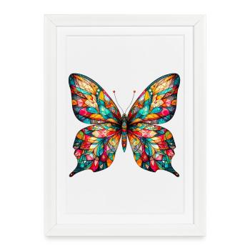 Butterfly - Framed poster (27 × 37 cm) - white - Front