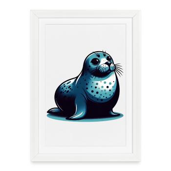 Seal - Framed poster (27 × 37 cm) - white - Front