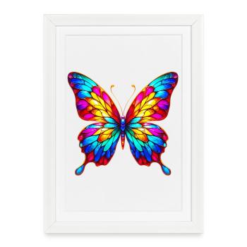 Papillon - Affiche encadrée (27 × 37 cm) - blanc - Devant