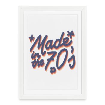 Fabriqué dans les années 70 – Style Retro Groove - Affiche encadrée (27 × 37 cm) - blanc - Devant