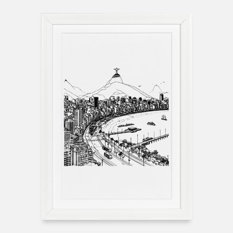 RIO DE JANEIRO - Gerahmtes Poster (27 × 37 cm) - Weiß