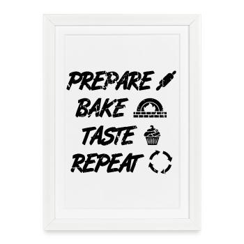Citation amusante sur la pâtisserie - Affiche encadrée (27 × 37 cm) - blanc - Devant