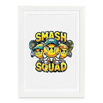 Sweat à capuche de tennis pour enfants Smash Squad Shirt - Affiche encadrée (27 × 37 cm) - blanc - Devant