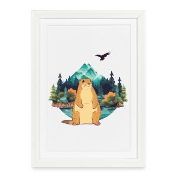 Marmot - Framed poster (27 × 37 cm) - white - Front