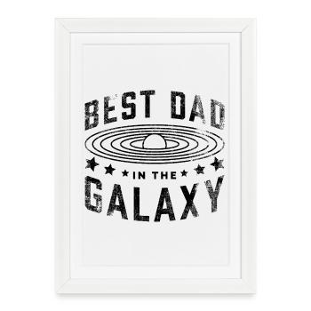 Meilleur papa de la galaxie - Affiche encadrée (27 × 37 cm) - blanc - Devant