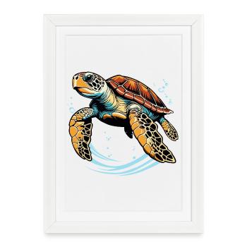 Sea turtle - Framed poster (27 × 37 cm) - white - Front